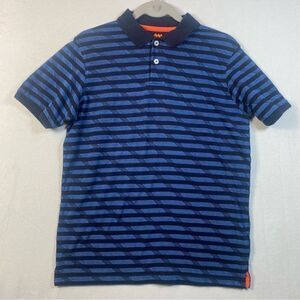 Spunk Blue Striped Short Sleeve Polo Size Large